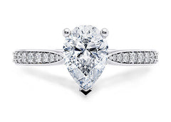 Angelina - Pear - Labgrown Diamond, Diamond Band Engagement Ring