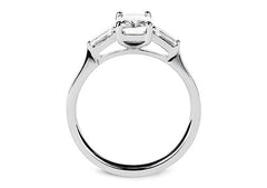 Maria - Radiant - Natural Diamond Trilogy Engagement Ring