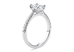 Bella - Radiant - Natural Diamond, Diamond Band Engagement Ring