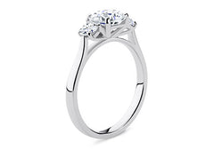 Angela - Cushion - Natural Diamond Trilogy Engagement Ring