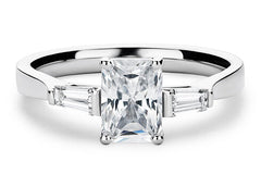 Maria - Radiant - Labgrown Diamond Trilogy Engagement Ring