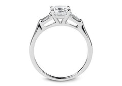 Maria - Asscher - Natural Diamond Trilogy Engagement Ring