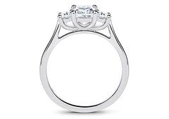 Angela - Radiant - Labgrown Diamond Trilogy Engagement Ring