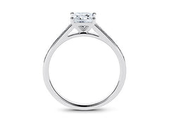 Mia - Princess - Natural Diamond, Diamond Band Engagement Ring