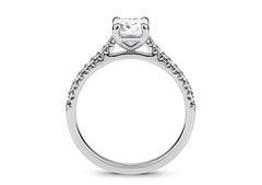 Bella - Radiant - Natural Diamond, Diamond Band Engagement Ring