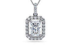 Radiant Diamond Pendant in Platinum