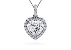 Heart Diamond Pendant in Platinum