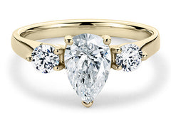 Angela - Pear - Labgrown Diamond Trilogy Engagement Ring
