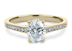 Mia - Oval - Labgrown Diamond, Diamond Band Engagement Ring