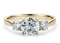 Angela - Cushion - Natural Diamond Trilogy Engagement Ring