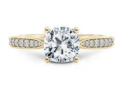 Angelina - Cushion - Natural Diamond, Diamond Band Engagement Ring